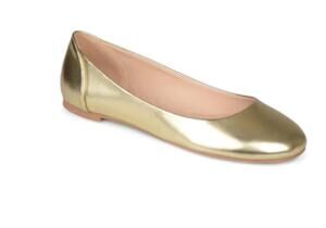 Journee Collection Kavn Shoes Women's Size 7.5 Gold Ballet Flats Comfort New Box